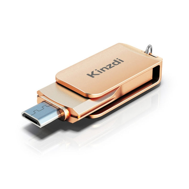 Lisslune | Kinzdi 128GB USB + Type-C interface metal twister flash drive V8 (Rose gold)