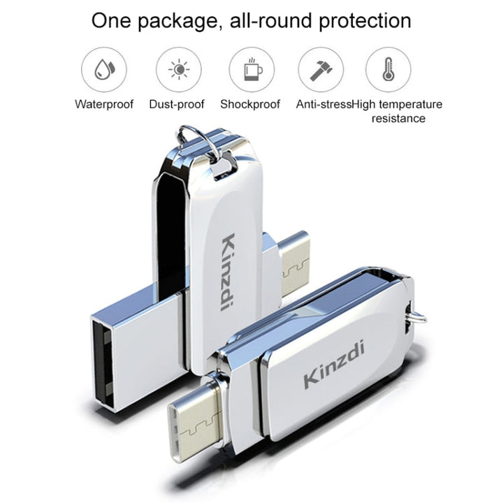 Lisslune | Kinzdi 128GB USB + Type-C interface metal twister flash drive V8 (Rose gold)