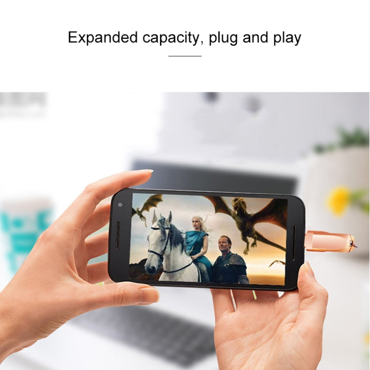 Lisslune | Kinzdi 128GB USB + Type-C interface metal twister flash drive V8 (Rose gold)