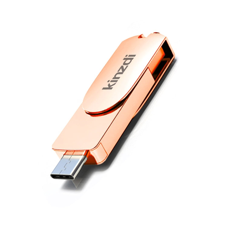 Lisslune | Kinzdi 256GB USB 3.0 + Type-C 3.0 Interface Metal Twister Flash Disk V11 (Rose Gold)