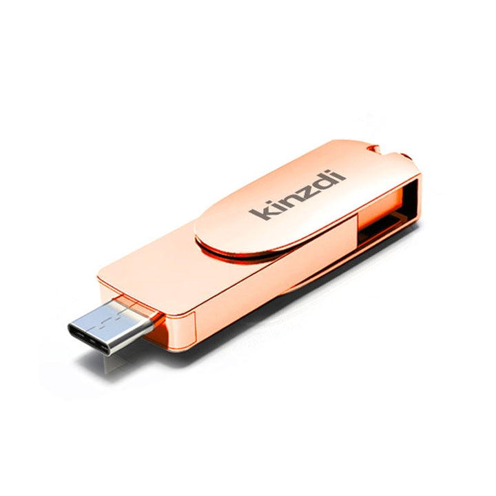 Lisslune | Kinzdi 256GB USB 3.0 + Type-C 3.0 Interface Metal Twister Flash Disk V11 (Rose Gold)