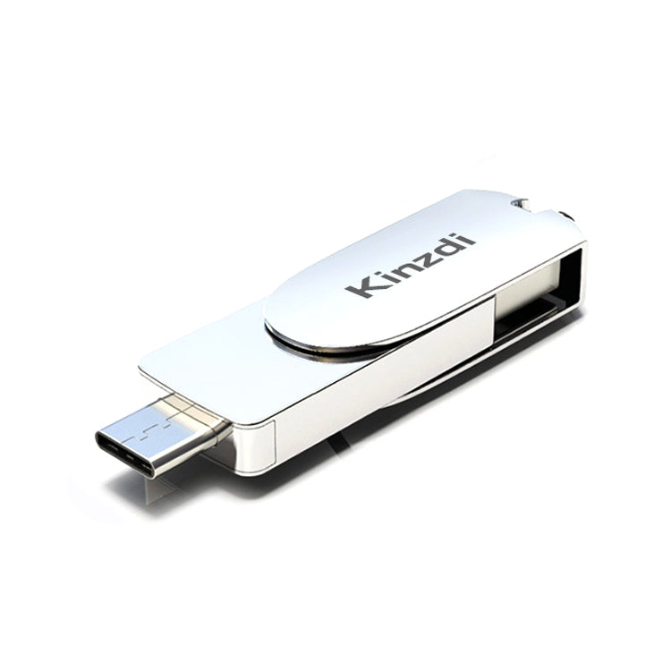 Lisslune | Kinzdi 256GB USB 3.0 + Type-C 3.0 interface metal twister flash drive V11 (Silver)