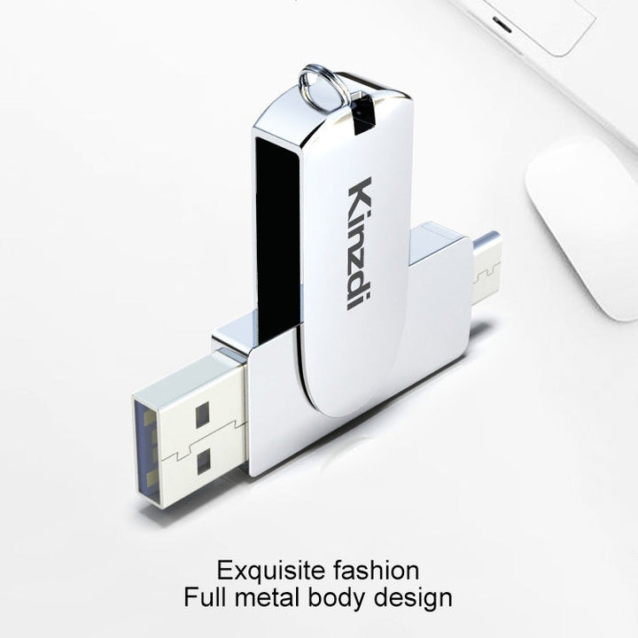 Lisslune | Kinzdi 128GB USB 3.0 + Type-C 3.0 interface metal twister flash drive V11 (Rosegold)