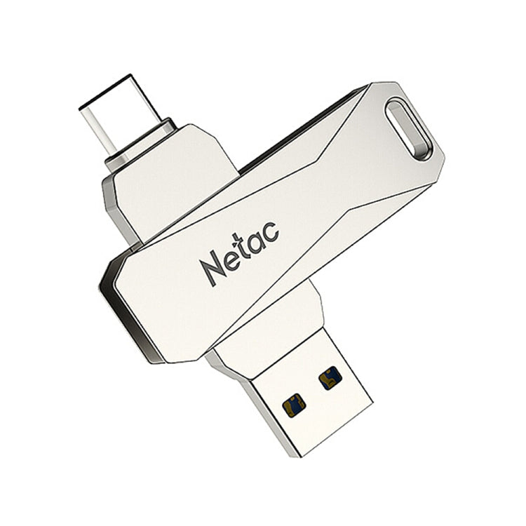 Lisslune | Netac U782C 128GB USB-C / Type-C + USB 3.0 360 Degree Rotation Zinc Alloy Flash Drive OTG U-Disk