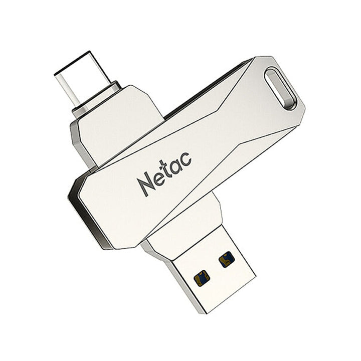 Lisslune | Netac U782C 128GB USB-C / Type-C + USB 3.0 360 Degree Rotation Zinc Alloy Flash Drive OTG U-Disk