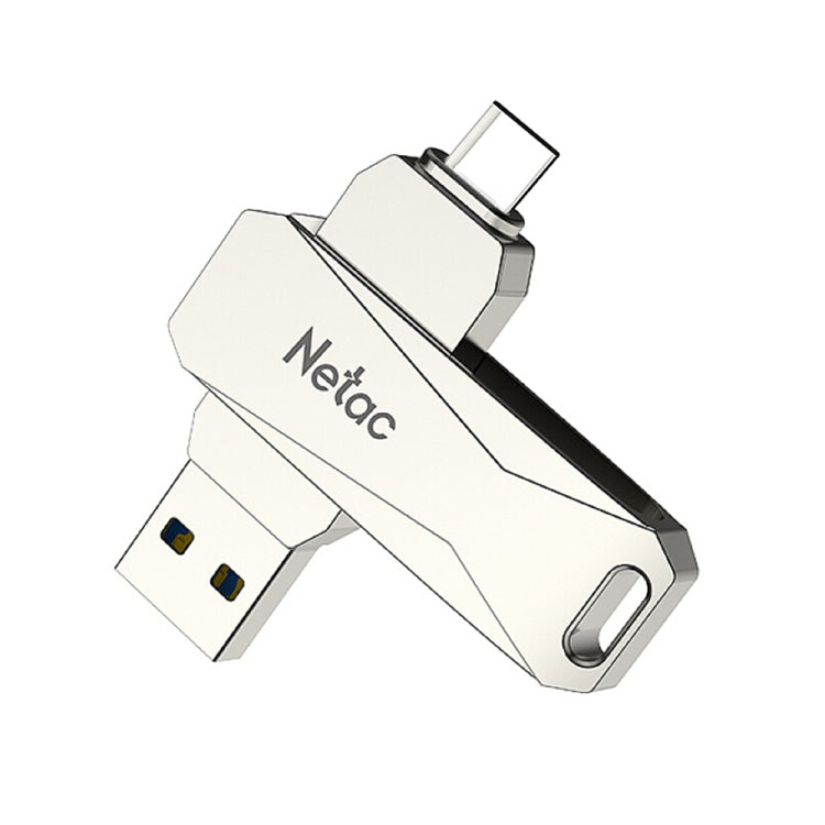 Lisslune | Netac U782C 128GB USB-C / Type-C + USB 3.0 360 Degree Rotation Zinc Alloy Flash Drive OTG U-Disk