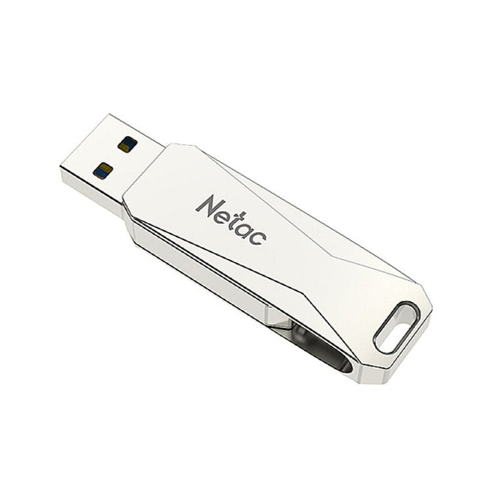 Lisslune | Netac U782C 128GB USB-C / Type-C + USB 3.0 360 Degree Rotation Zinc Alloy Flash Drive OTG U-Disk