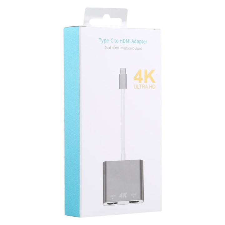 Lisslune | 4K Ultra HD Dual HDMI Interface Output to USB-C / Type-C Adapter