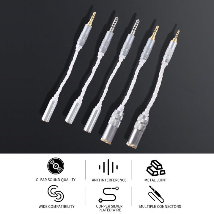 Lisslune | ZS0021 4.4mm Male to 2.5mm Female Balance Adapter Cable (Silver)
