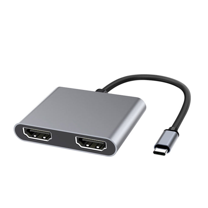 Lisslune | 2 in 1 multifunction USB-C / Type-C to dual HDMI hub docking station (Gray)