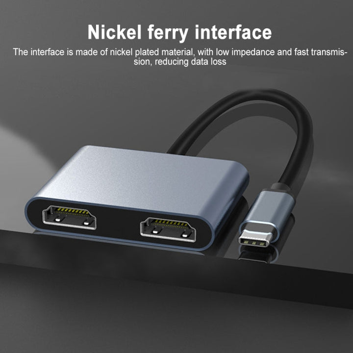 Lisslune | 2 in 1 Multifunction USB-C / Type-C to Dual HDMI HUB Docking Station (White)