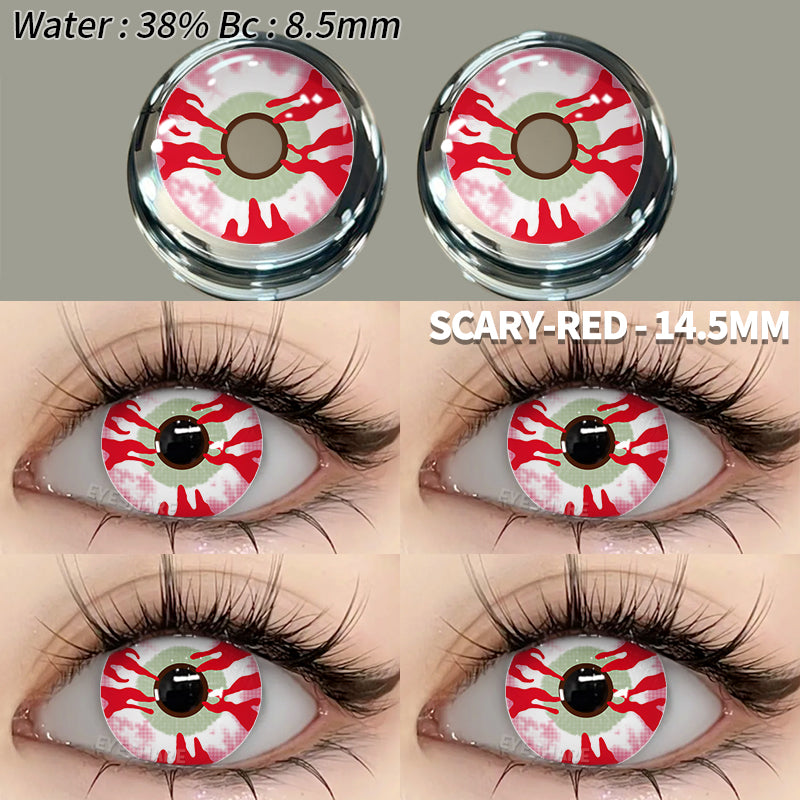 Rynx Cosplay Scary Red 14.5mm 1 Pair | 1 Year