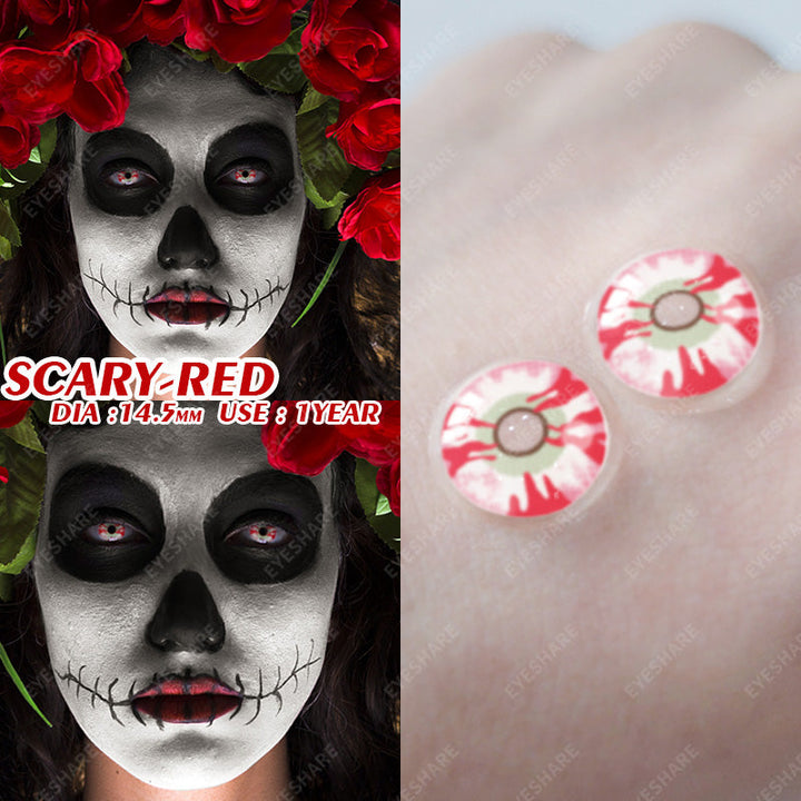 Rynx Cosplay Scary Red 14.5mm 1 Pair | 1 Year