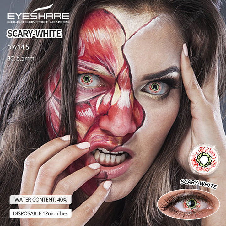 Rynx Cosplay Creepy White 14.5 mm 1 Pair | 1 Year