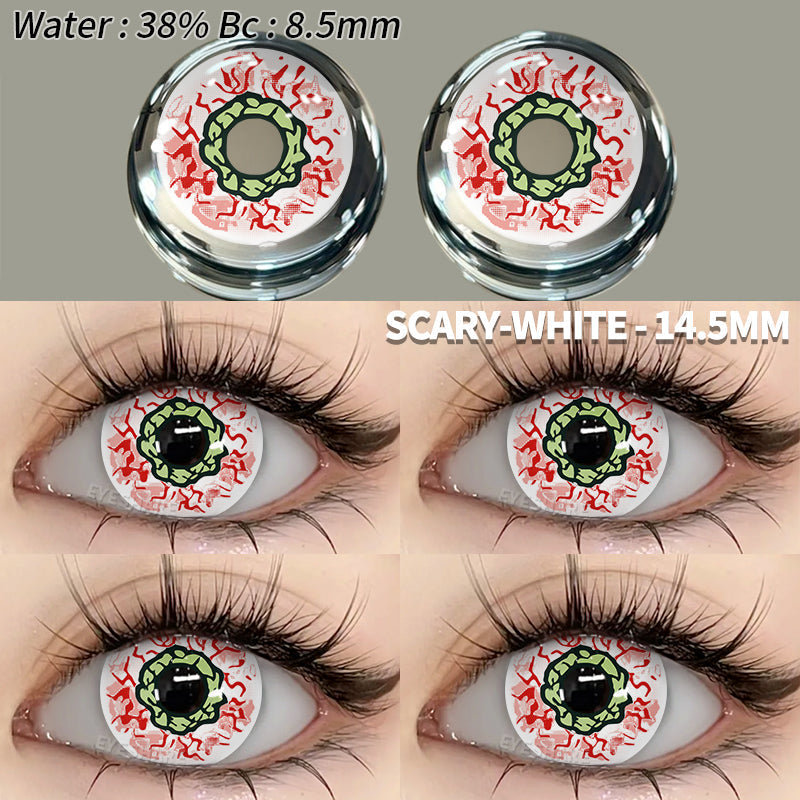 Rynx Cosplay Creepy White 14.5 mm 1 Pair | 1 Year