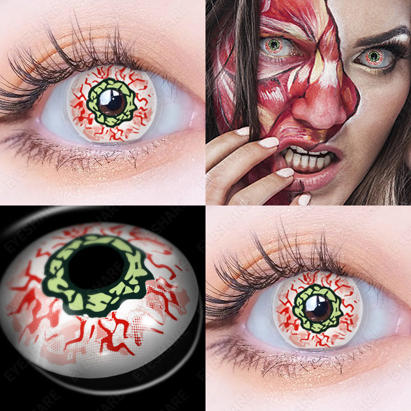 Rynx Cosplay Creepy White 14.5 mm 1 Pair | 1 Year