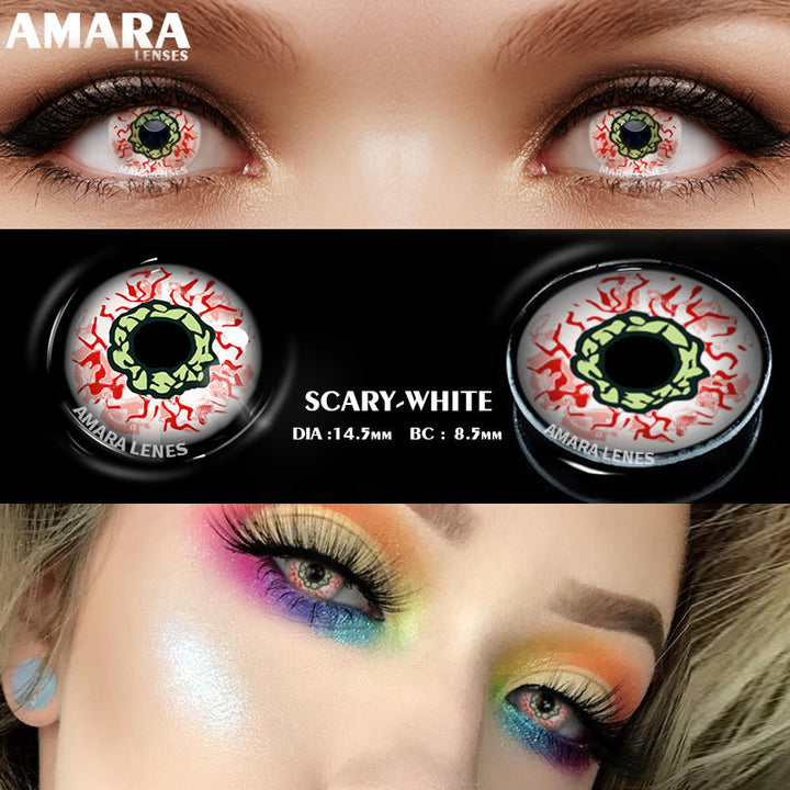 Rynx Cosplay Creepy White 14.5 mm 1 Pair | 1 Year