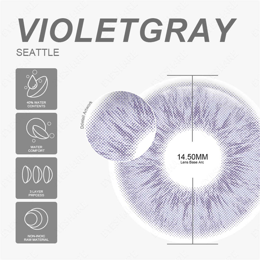 Rynx Seattle VioletGray 14.5mm 1 Pair | 1 Year