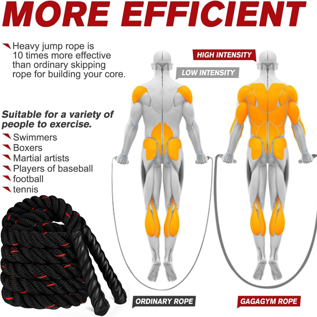 Lisslune | PowerJump Adjustable Weighted Skipping Rope – Heavy Training Rope