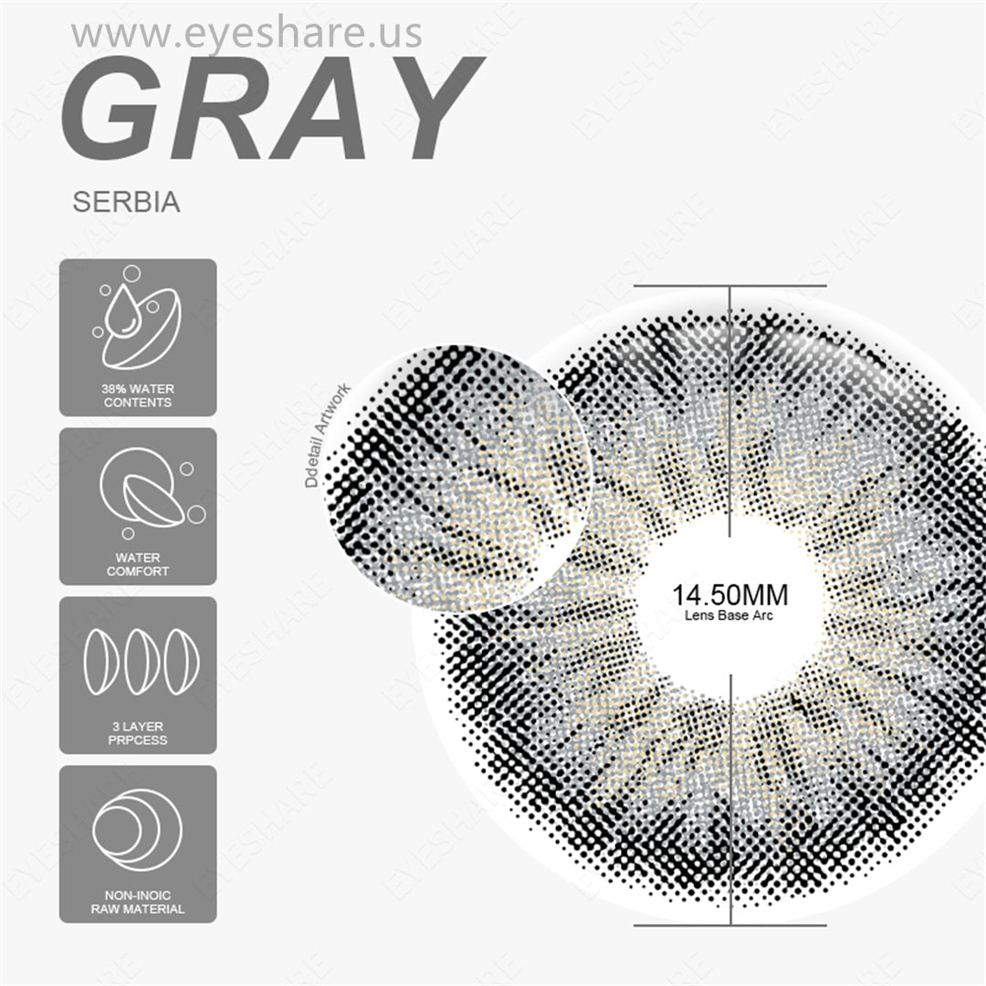 Rynx Serbia Grey 14.5mm 1 Pair | 1 Year