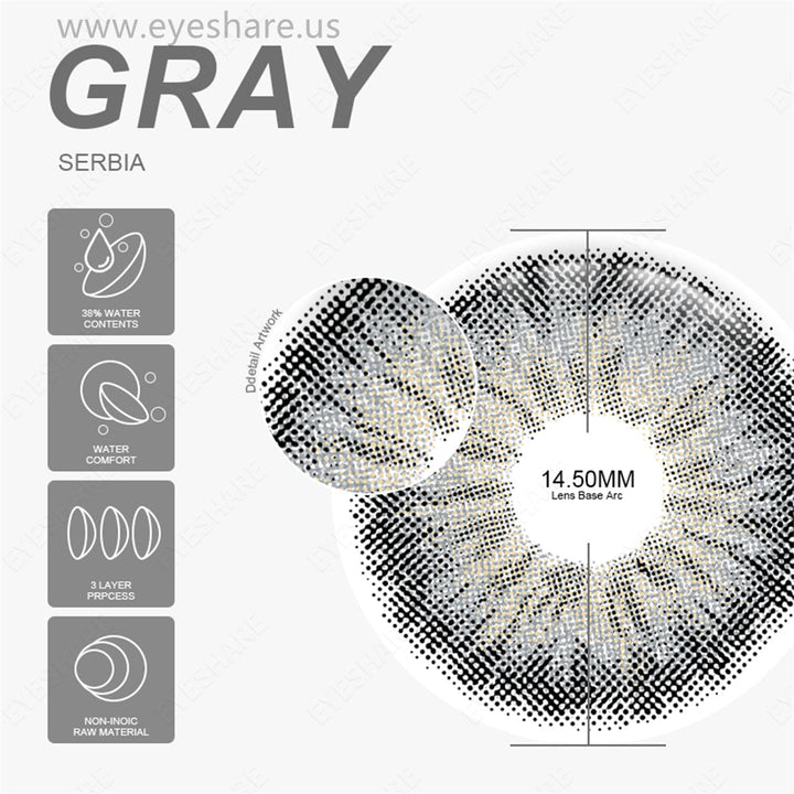 Rynx Serbia Grey 14.5mm 1 Pair | 1 Year