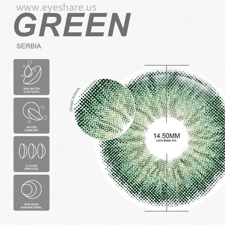 Rynx Serbia Green 14.5 mm 1 Pair | 1 Year