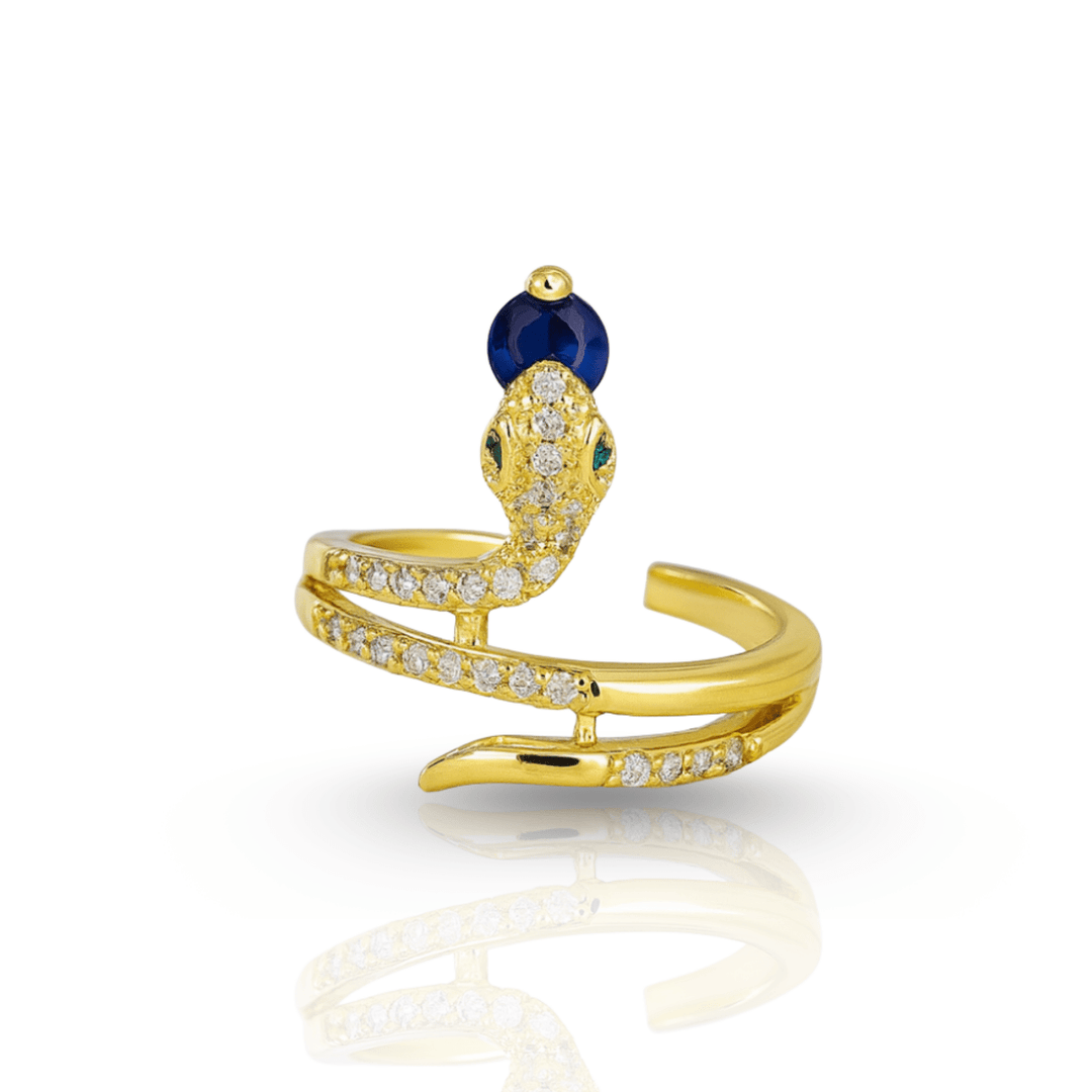 Lisslune | Stainless Steel Snake Ring with Zirconia as a Symbol of Transformation