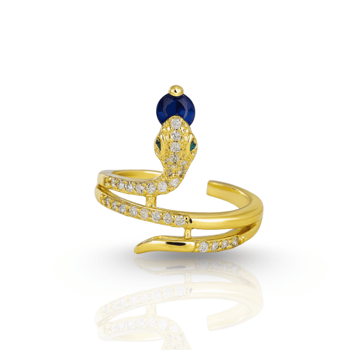 Lisslune | Stainless Steel Snake Ring with Zirconia as a Symbol of Transformation