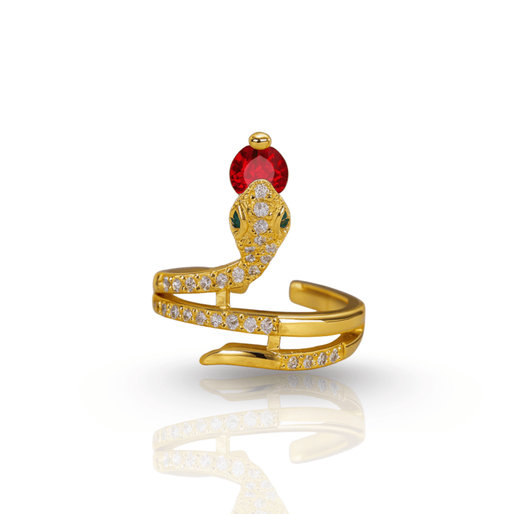 Lisslune | Stainless Steel Snake Ring with Zirconia as a Symbol of Transformation