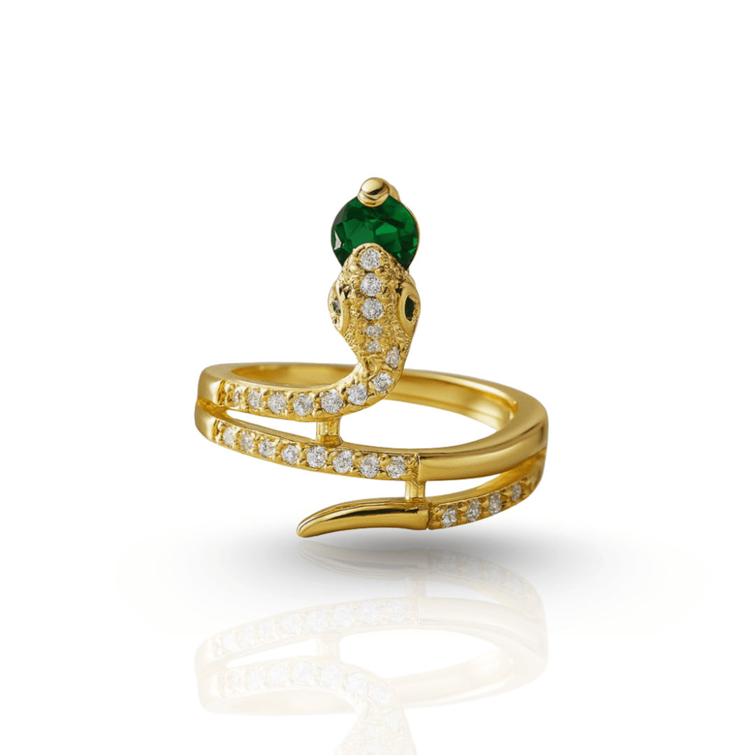 Lisslune | Stainless Steel Snake Ring with Zirconia as a Symbol of Transformation