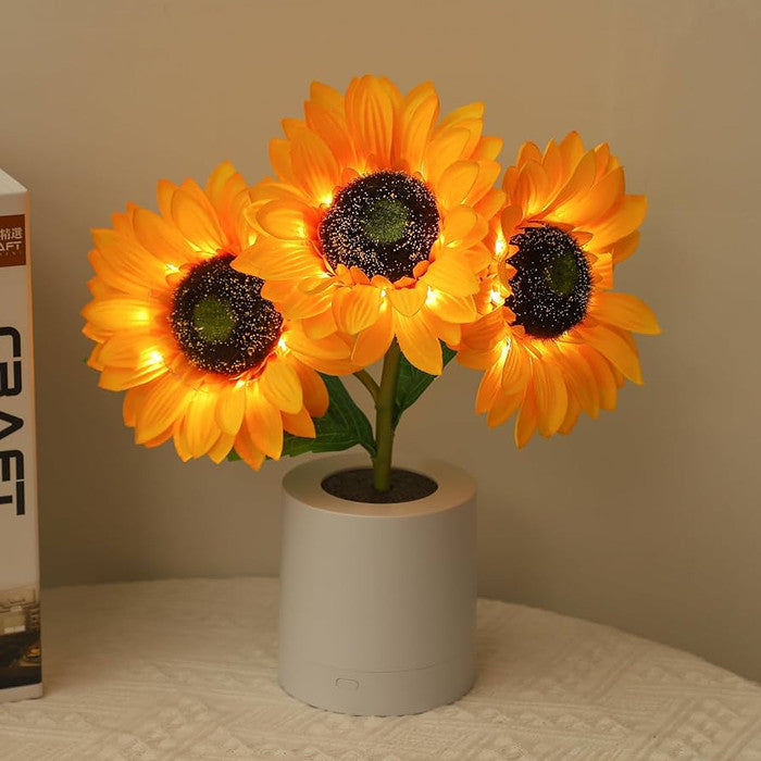 Lisslune | LED Sunflower Table Lamp - Decorative Lighting Fixture for Home Decor & Nightstand Use