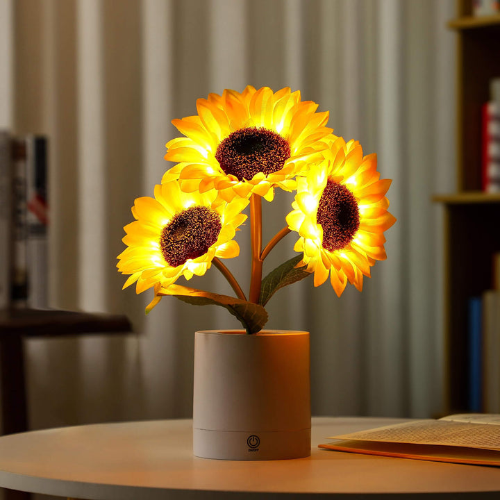Lisslune | LED Sunflower Table Lamp - Decorative Lighting Fixture for Home Decor & Nightstand Use