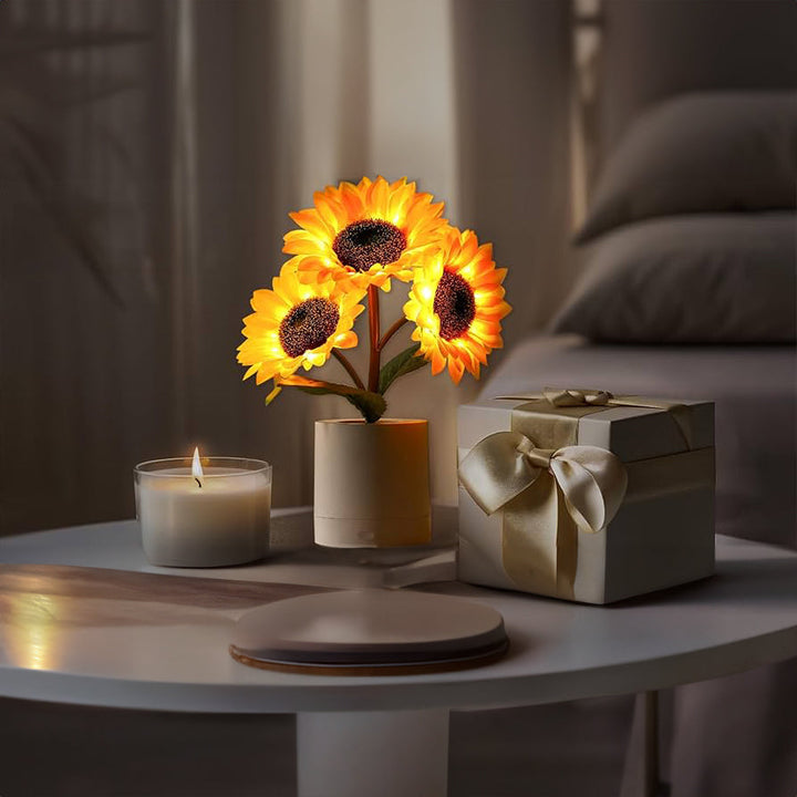 Lisslune | LED Sunflower Table Lamp - Decorative Lighting Fixture for Home Decor & Nightstand Use