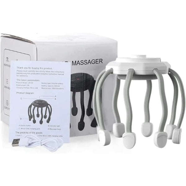 Lisslune | Electric Octopus Head Massager - Best Head Massage Machine with Vibration Therapy