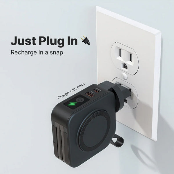 Lisslune | 5-in-1 Wall Charger with Wireless Charging Pad and Power Bank - All-in-One Charging Solution