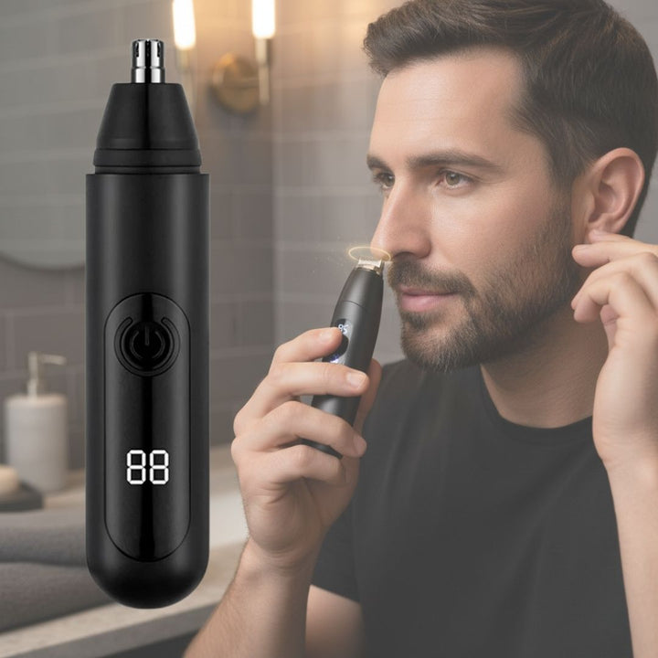 Lisslune | Onyx Edge - Best Nose Hair Cutters for Men | USB-C Rechargeable, Painless & Quiet with a Waterproof Head for Travel & Daily Grooming