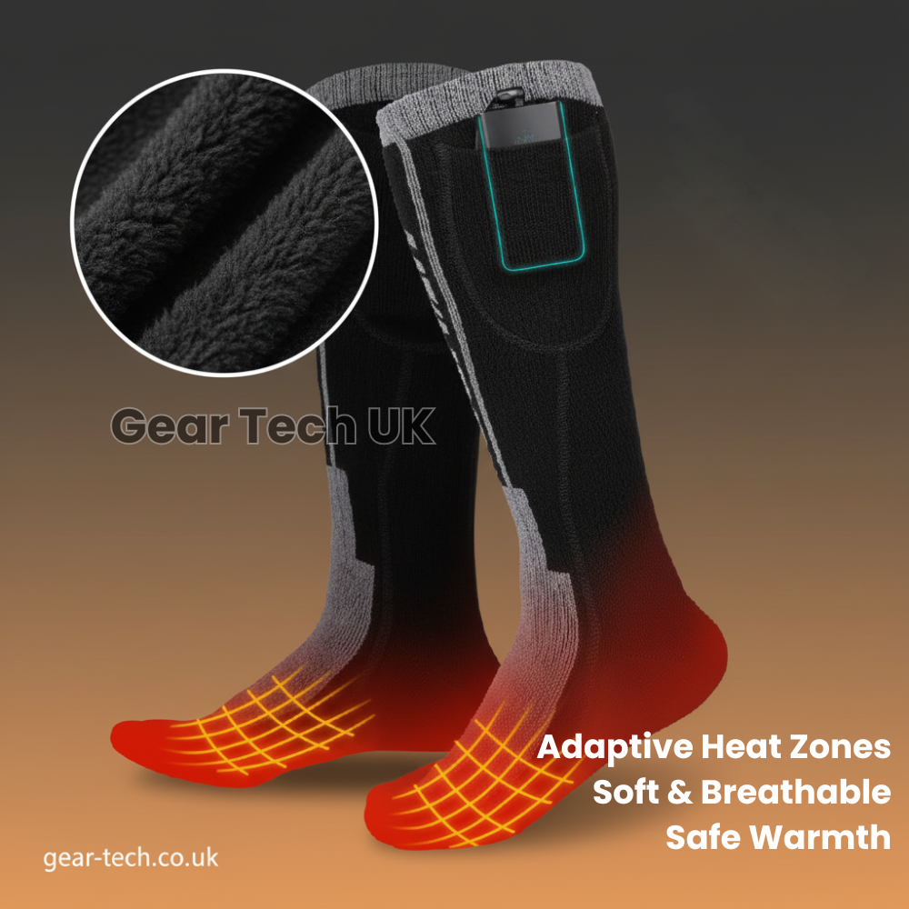 Lisslune | Rechargeable Heated Ski Socks & Foot Warmers – Electric Thermal Socks for Skiing, Snowboarding & Winter Sports UK