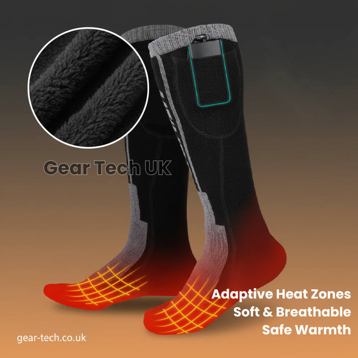 Lisslune | Rechargeable Heated Ski Socks & Foot Warmers – Electric Thermal Socks for Skiing, Snowboarding & Winter Sports UK