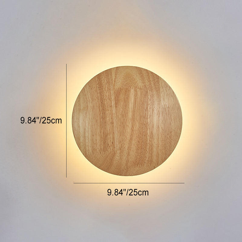 Lisslune | Modern Minimalist Round Irregular Oval Wood LED Wall Light Lamp for Living Room