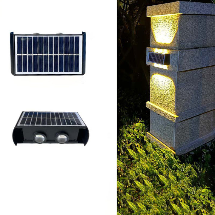 Lisslune | Modern Simplicity Solar Waterproof Rectangular ABS PMMA LED Wall Light Lamp For Outdoor Patio