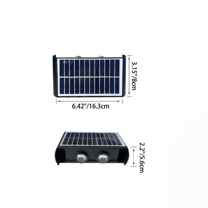 Lisslune | Modern Simplicity Solar Waterproof Rectangular ABS PMMA LED Wall Light Lamp For Outdoor Patio