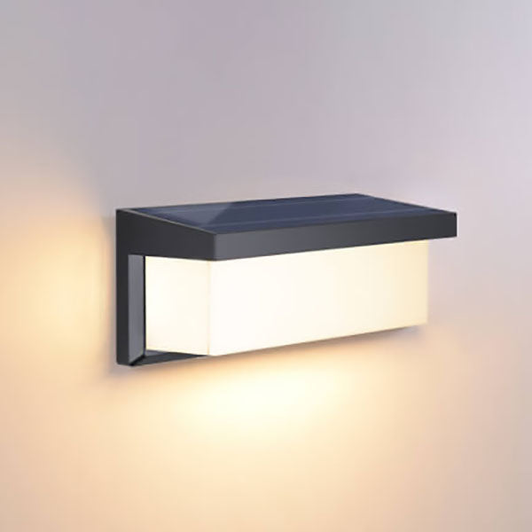 Lisslune | Modern Minimalist Solar Rectangle PC LED Outdoor Wall Light Lamp For Outdoor Patio