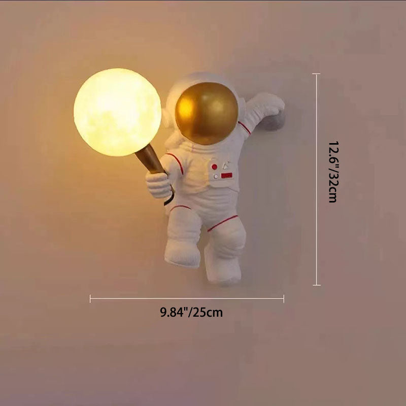 Lisslune | CosmoBuddy Astronaut Wall Lamp | Creative Design | Resin & ABS | LED Bedroom Light