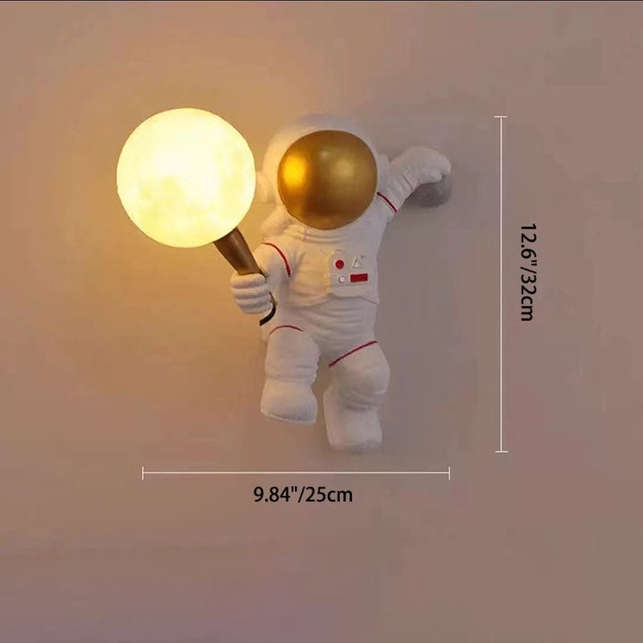 Lisslune | CosmoBuddy Astronaut Wall Lamp | Creative Design | Resin & ABS | LED Bedroom Light