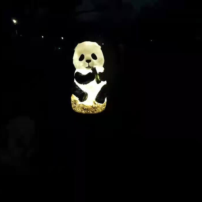 Lisslune | Solar resin panda outdoor waterproof patio decoration ground light