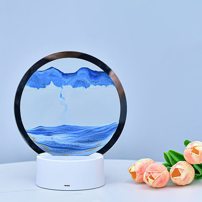 Lisslune | Creative Round Hourglass Quicksand 3D LED Night Light Table Lamp