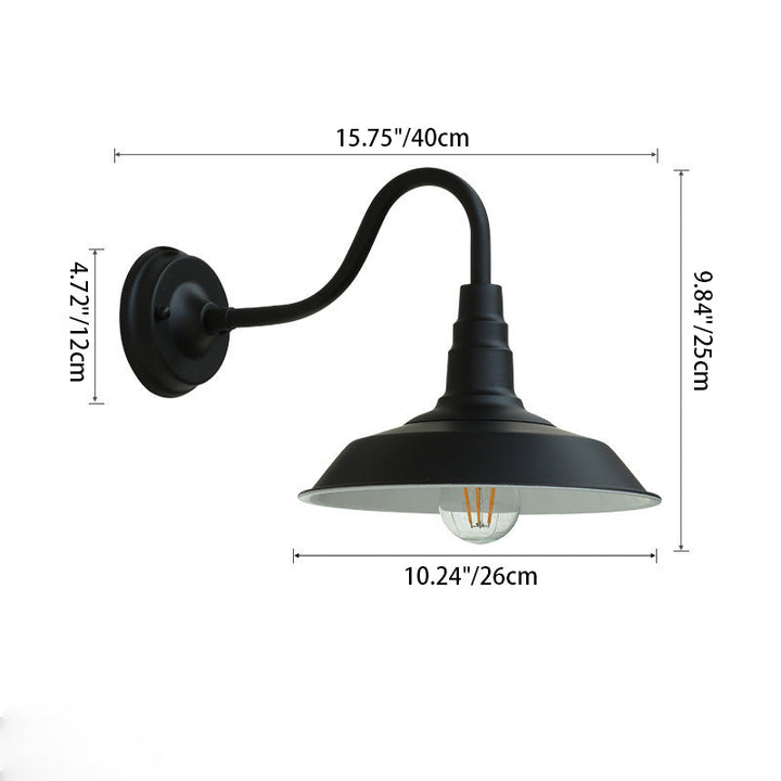 Lisslune | Noctura Classic Wall Lamp | Vintage Design | Iron Frame with Round Glass Shade | 1-Light Dining Room Lighting