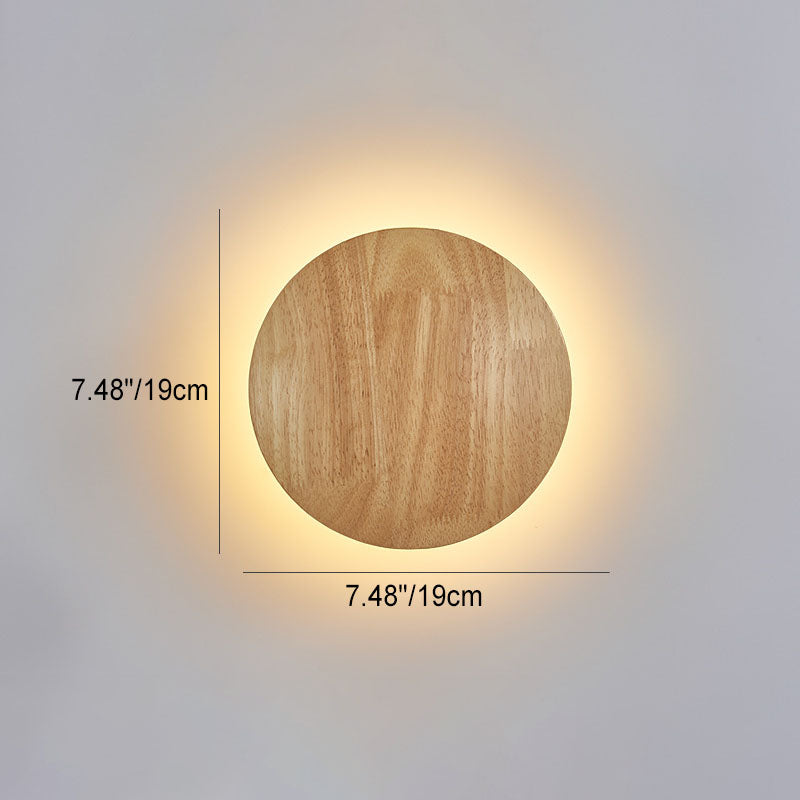 Lisslune | Modern Minimalist Round Irregular Oval Wood LED Wall Light Lamp for Living Room