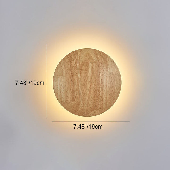 Lisslune | Modern Minimalist Round Irregular Oval Wood LED Wall Light Lamp for Living Room