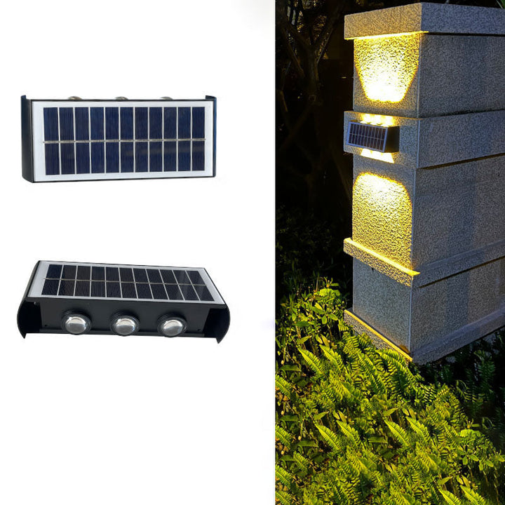 Lisslune | Modern Simplicity Solar Waterproof Rectangular ABS PMMA LED Wall Light Lamp For Outdoor Patio